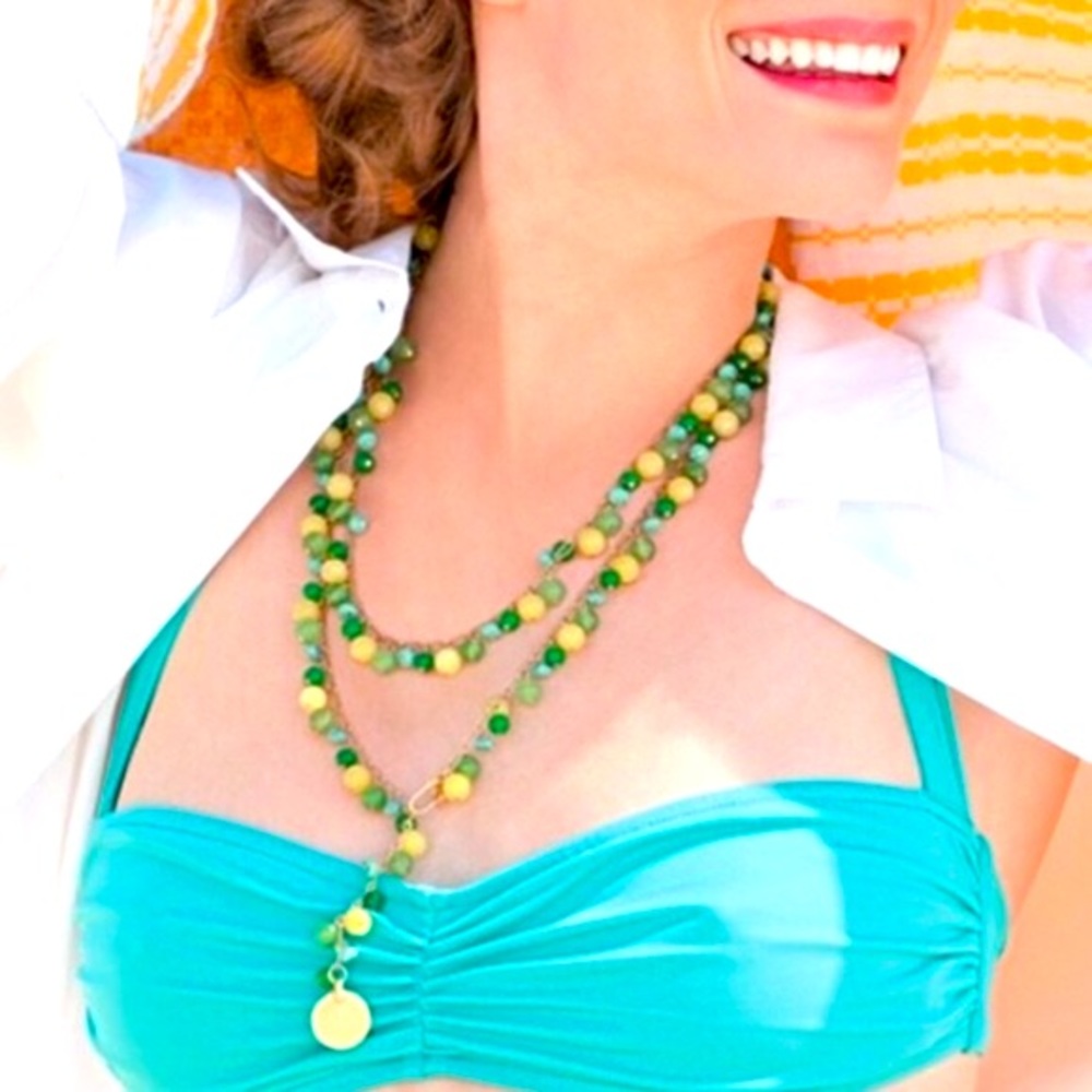 Stella & Dot | Retired Vintage Semi-precious Stone & Gold Coin Copa Neck… - Picture 2 of 16